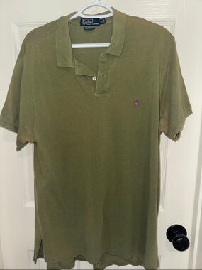 Polo by Ralph Lauren Olive Green Polo with Purple Pony